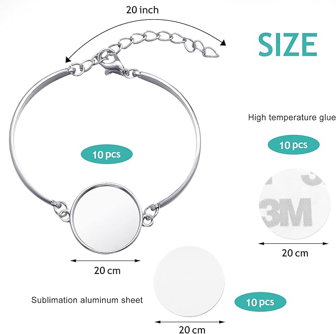 2pcs DIY Sublimation Round Bracelet Trays Kit